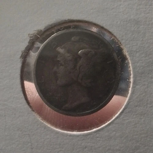 Antique 1919-S Mercury Dime Silver 10C Coin San Francisco Circulated Fine Grade