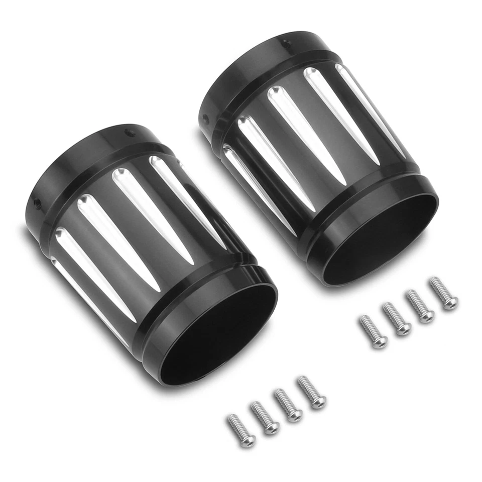 CNC Series 4" Mufflers End Caps For Harley Road King FLHR FLHX FLTR 86-16 Foto 4 de 4