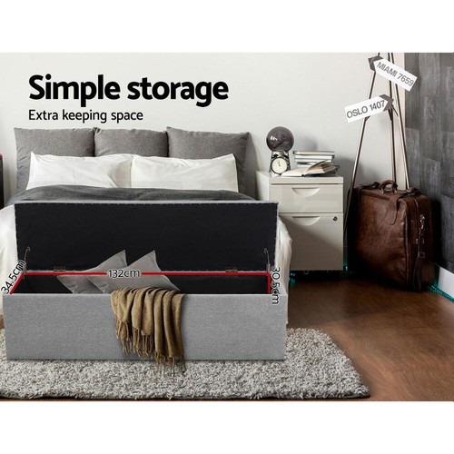 Artiss Storage Ottoman Blanket Box Foot Stool LARGE Chest Toy Velvet Leather - Picture 6 of 43