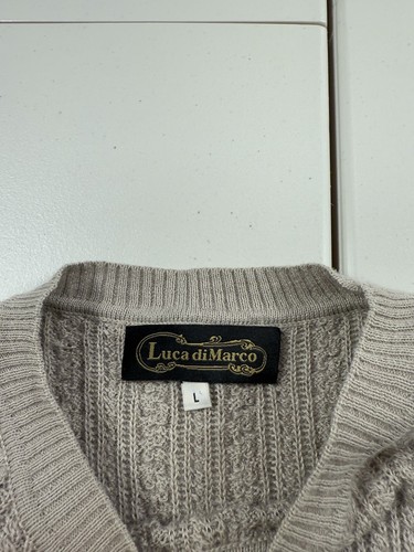 VTG Luca Di Marco Sweater Mens L Alpaca Silk Cable Fisherman Knit Soft Grunge - Picture 6 of 11