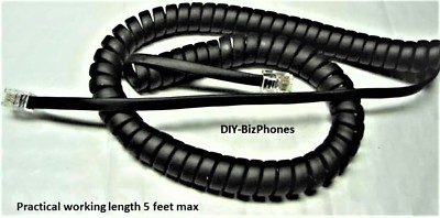 2-Pack Lot Handset Cord Grandstream GXP GXV Series IP Phone Flat Black 9Ft