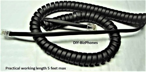 Lot of 10 Grandstream Phone Handset Cord IP GRP GXP GXV Series Curly Black 9Ft