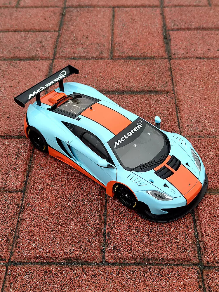 AUTOART MCLAREN 1:18 Scale 12C GT3 Orange Light Blue Car Toys