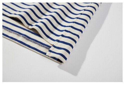 Men's Short Sleeve Polo Shirt Breton Striped Shirt Summer Sailor's Stripe Shirts - Picture 6 of 12