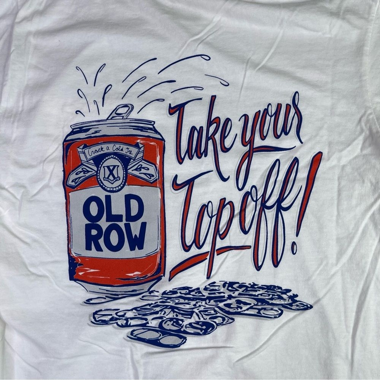 Old Row Take Your Top Off Pocket Tee Mens Small White Short Sleeve Crewneck