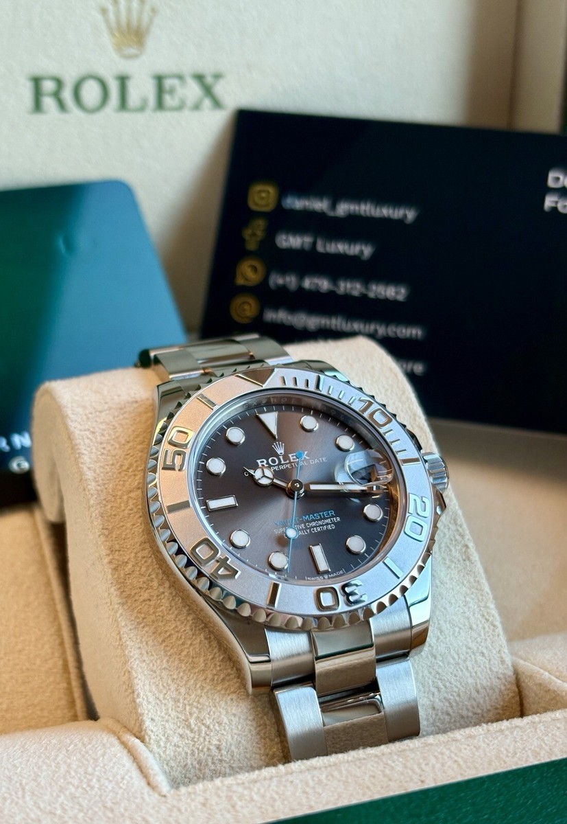 Rolex Yacht-Master 37 “Silver Surfer” COMPLETE SET Rhodium Dial