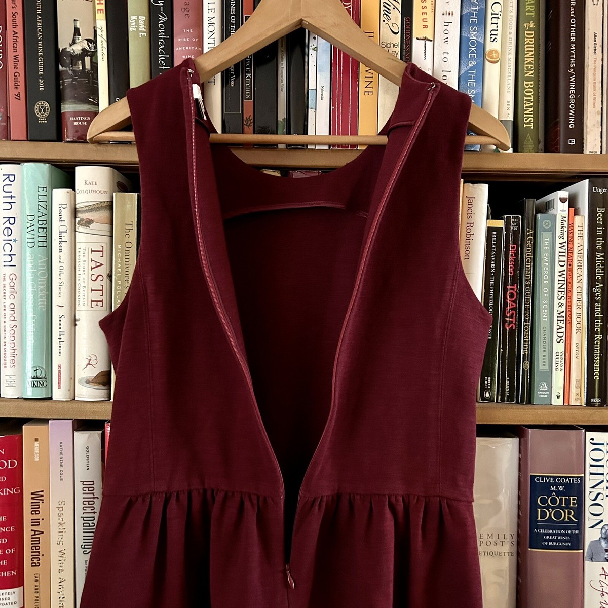 J Crew Factory Maroon Burgundy Wine Pockets Daybreak Dress, size M | eBay