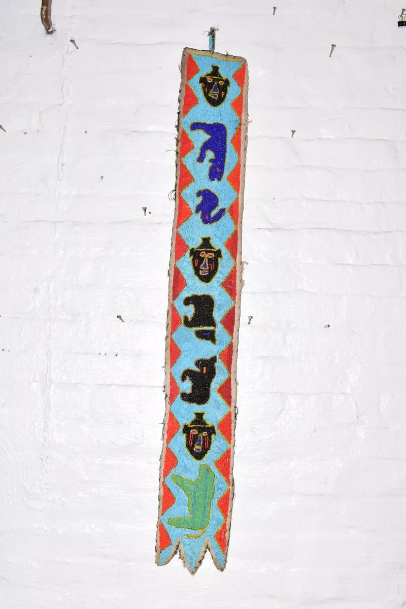 Vintage African Yoruba Beaded Diviner Wall Hanging