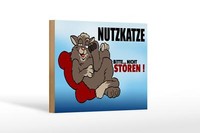 Holzschild Spruch 18X12Cm Nutzkatze Bitte Nicht StöRen Blaues Schild