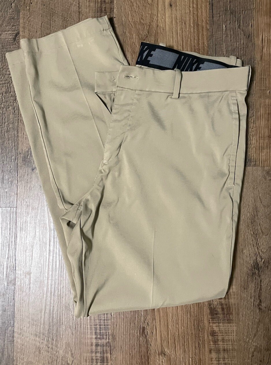 Nike Golf Flex Dri Fit Standard Fit Pants Khaki Beige BV6065 247 Men's 35x32