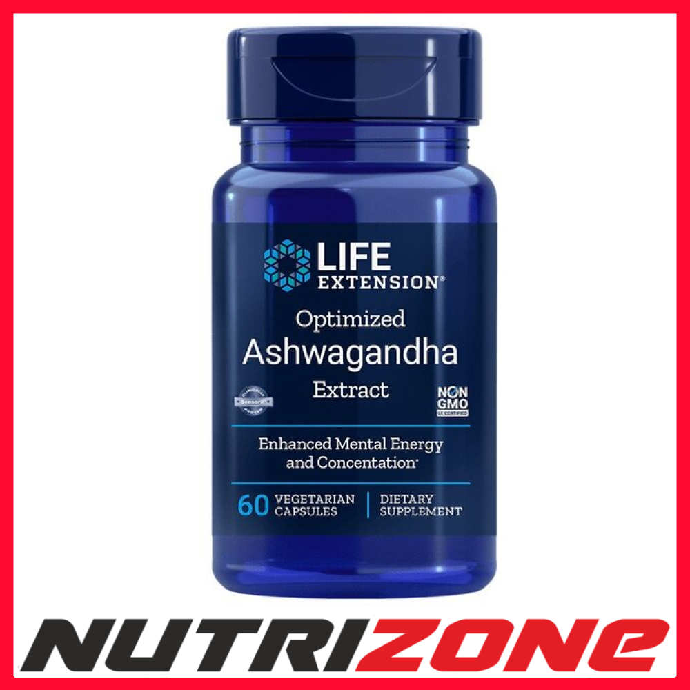 Life Extension Optimized Ashwagandha Extract Energy & Concentration - 60 vcaps