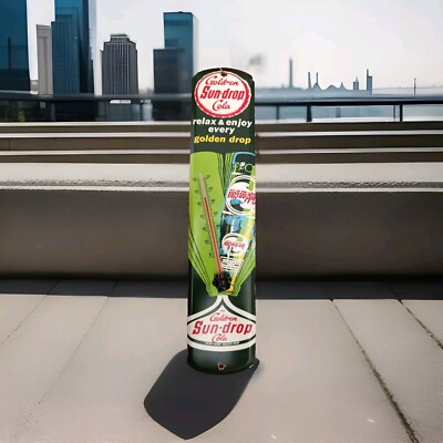 Sun Drop Gold-en Vintage Style Thermometer merchandise No Porcelain Souvenir