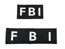 New Airsoft Cosplay FBI Chest  Back Patch With Hook Back Black Nylon