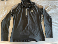 Fila Sport Performance Running 1/4 Zip Women's Top LARGE Black Pullover Reflect