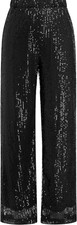 Black Sequin High Waist Wide Leg Palazzo Pants XXL A8