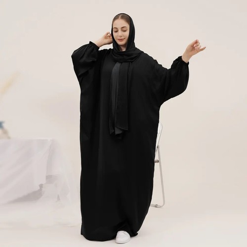Modest Muslim Islamic Abaya Dress Arab Prayer Robe Turkey Kaftan Ramadan Gown - Picture 12 of 62
