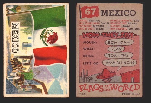 1956 Flaggen der Welt Vintage Sammelkarten Sie wählen Singles #1-#80 Topps - Bild 65 von 75