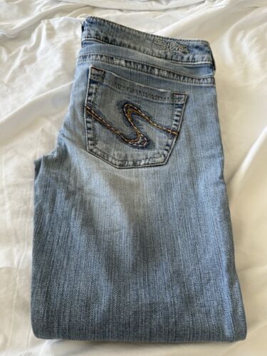 Silber Jeans Santorini Damen Größe 29 blau Denim Passform 30X25 - Bild 1 von 8