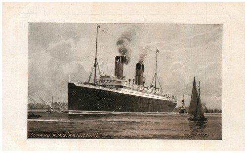 Cunard RMS Franconia Steamship Wrecked Canada 1950 Sailboat Fishing Tug B608