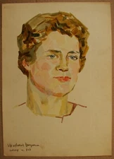 Ukrainian Soviet USSR Painting realism fauvism cubism female portrait women