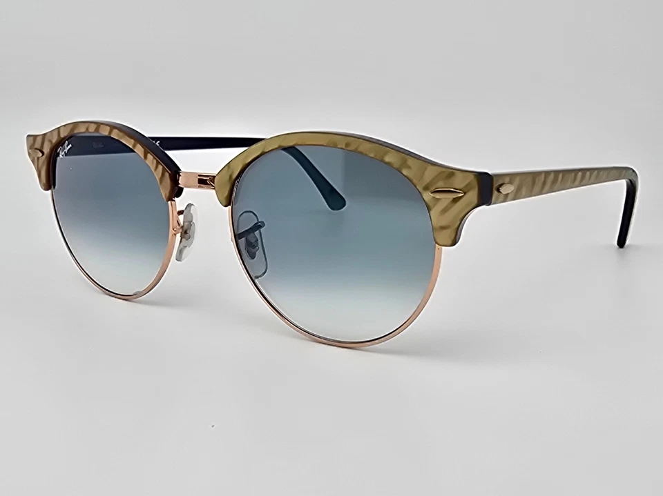 Gafas de sol Ray-Ban RB4246 1306/3F Clubround mármol beige marco azul degradado Len Foto 3 de 4