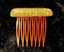 Vintage Confetti Lucite Hair Comb Pin MCM 1950's