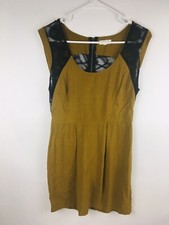 Silence+Noise  Dress Women's Size 4 Greenish Brown Green Black Lace Sleeve Less