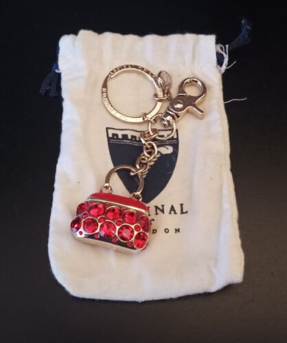 Aspinal of London signature red crystal hand bag charm/ keyring new and boxed - Photo 1/6