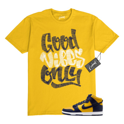 Dunk Michigan 2025 Varsity Maize Yellow Midnight Navy T Shirt Match GVO