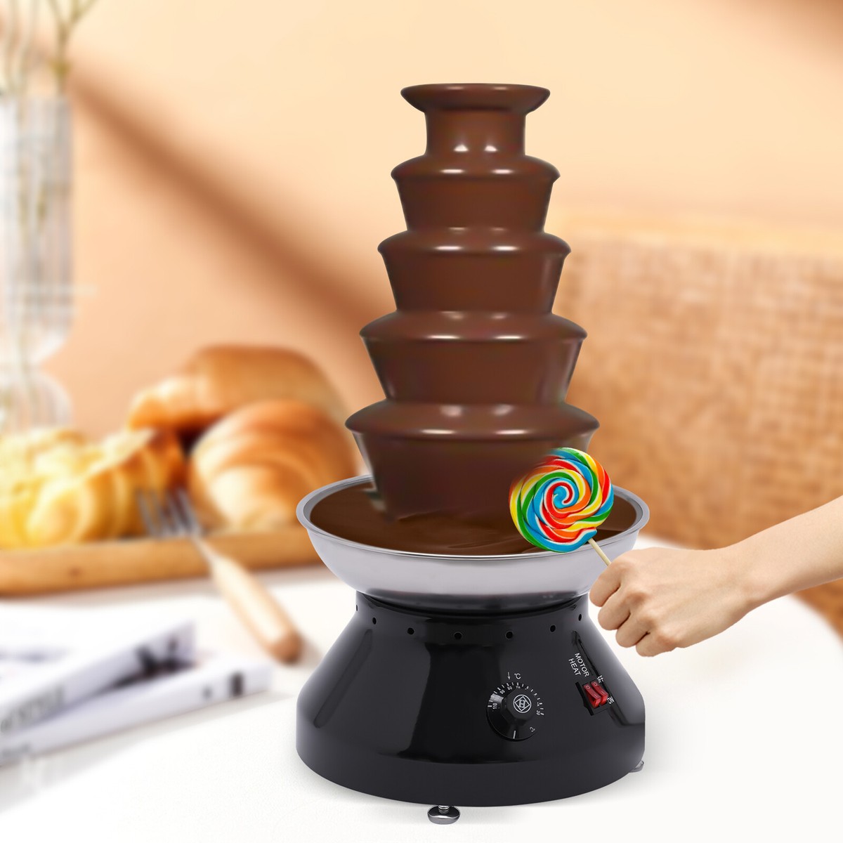Tiers Commercial Stainless Steel Chocolate Fountain Chocolate