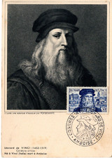 929+ FDC CARTE    1er JOUR    LEONARD DE VINCI   AMBOISE    RARE..