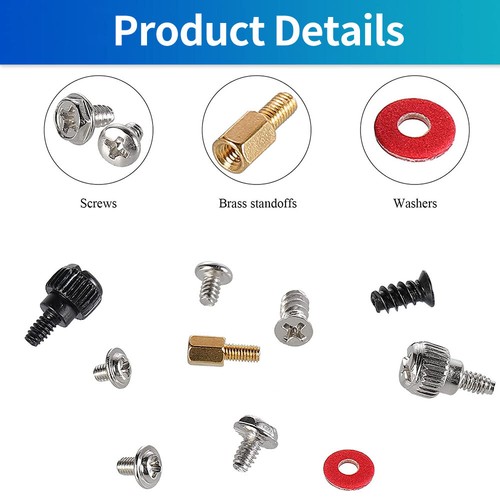 228 Pcs Personal Computer Screw Standoffs Set for Hard Drive Computer Case - Afbeelding 5 van 8