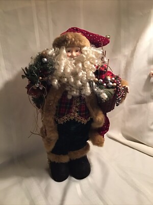 2002 Home Interiors Santa Figure 20  Red Green Gold
