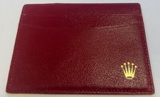 Genuine Rolex Red Leather Wallet Credit Card Or Document Holder Geneve Suisse