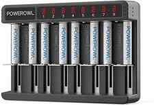 POWEROWL Rechargeable AAA Batteries Kit - 8 Pack 1000Mah High Capacity Low Self