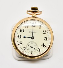 Working 1919 Hamilton 17 Jewel Open Face Gold Filled Pocket Watch WATCH033