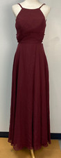 JJ's House Dark Red Long Open Lace Up Back Bridesmaid Dress Size 8 Lace Missing