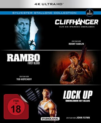 Sylvester Stallone: Rambo 1 + Lock Up + Cliffhanger  4K Ultra HD # 3-UHD-NEU