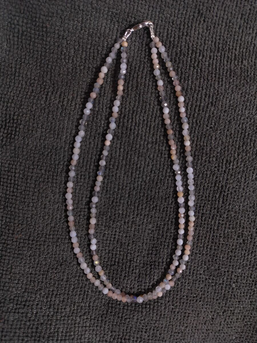 Dark Green Dyed Beryl Bead Bar Necklace Sterling Silver Dark Green Dyed Beryl Bead Bar Necklace Sterling Silver