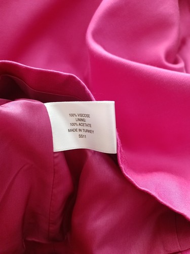 Country Cosual Size 12 Cherise Pink Frill Front Short Collarless Jacket - Picture 8 of 8