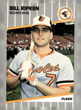 BB Bill Ripken DP 1989 Fleer #616E Black box covering bat knob