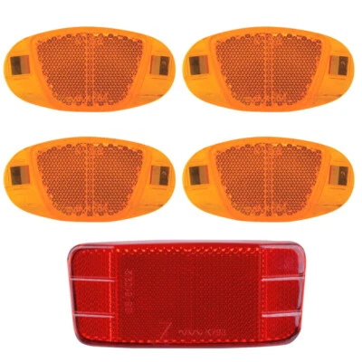 RESUL Fahrrad Reflektor Set mit 4x Speichenreflektor und Z-Reflektor für Gepäckträger