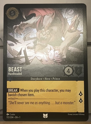 Disney Lorcana TCG Beast Hardheaded 172/204 FOIL - Picture 3 of 4