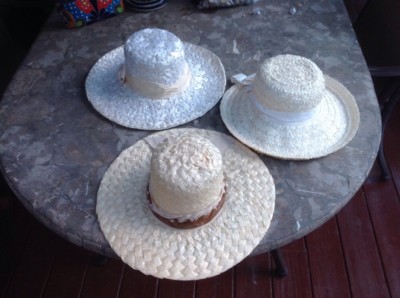 Three Vintage Straw Hats All Different One Is Marked Mr Lewis Other Union  Made