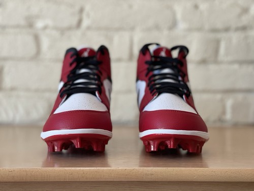 Nike Air Jordan 1 Alpha Menace Mid Chicago Football Cleats Men’s 10.5 FJ6805-106 - Picture 7 of 12