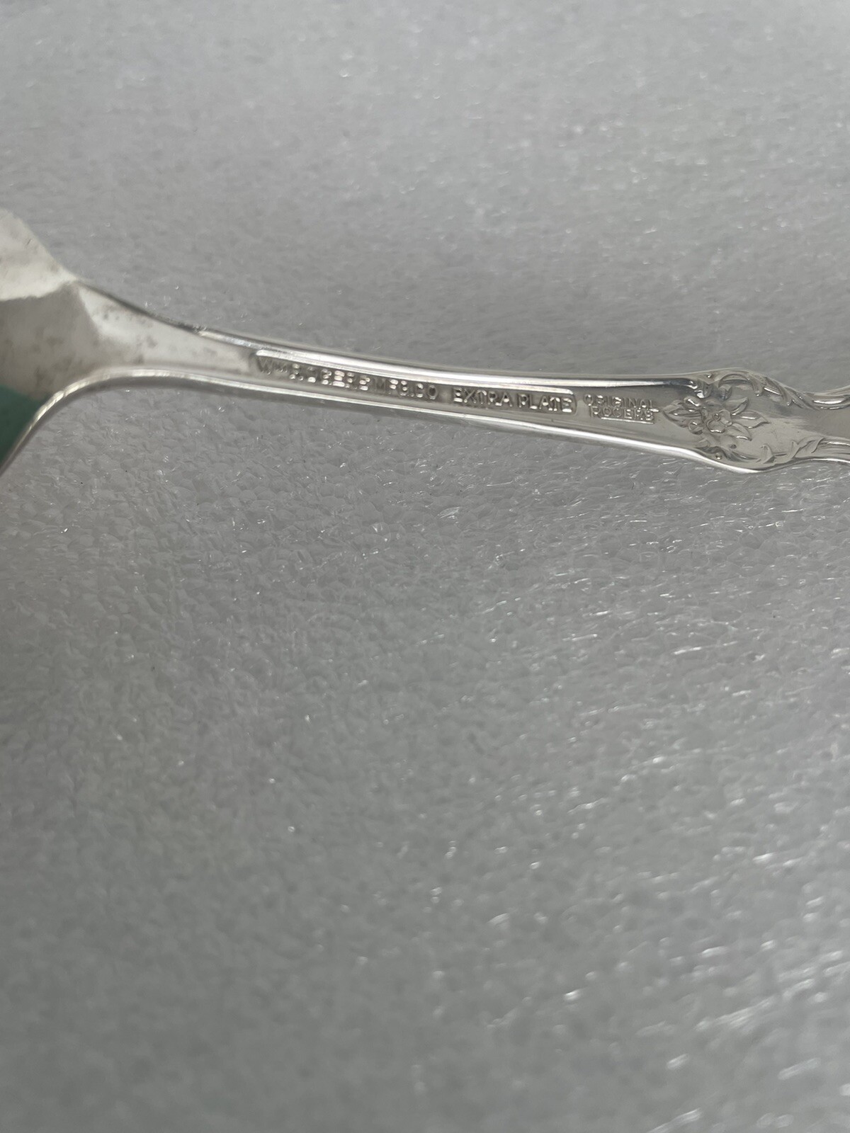 Original William Rogers Extra Plate Silver Condiment Sauce Spoon Rose Vintage