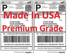 Premium Shipping Labels-Made in USA-Self Adhesive-USPS UPS FEDEX PayPal-8.5x11