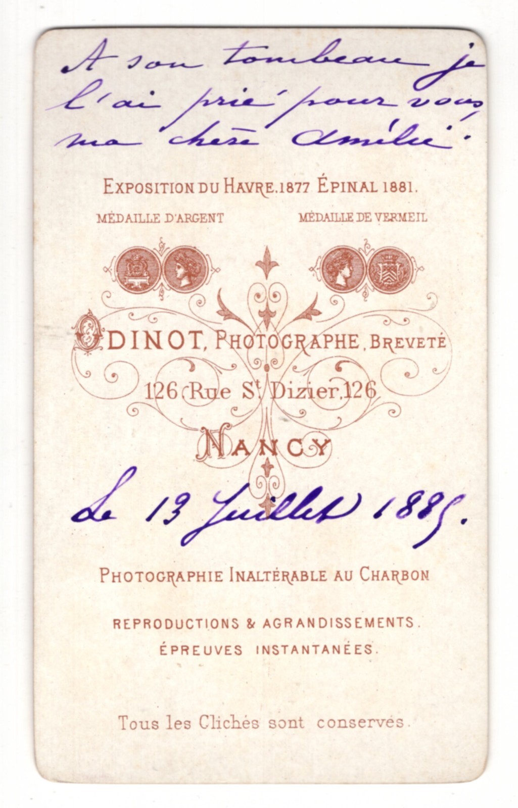 1888 CDV ST PETER FOURIER FOUNDER OF THE CONGREGATION OF NOTRE DAME NANCY FRANCE — additional view