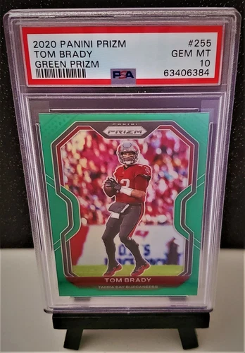 Tom Brady 2021 Green Panini Prizm Tampa Buccaneers PSA 10 Gem Mint