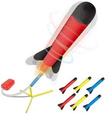 Jump Rocket Set Soars Up-to 100 Feet Includes 6 Refill Rockets Toys Play Rocket